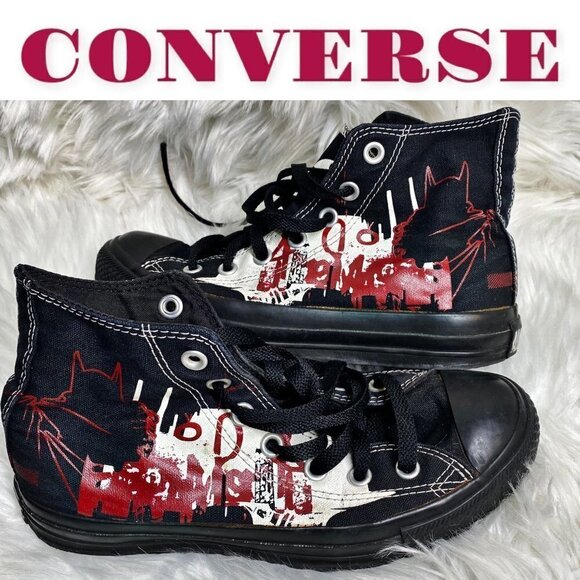 CONVERSE VINTAGE Y2K BATMAN CHUCK TAYLOR HIGH TOP SNEAKERS DC COMICS, Men’s 5 - Picture 1 of 12